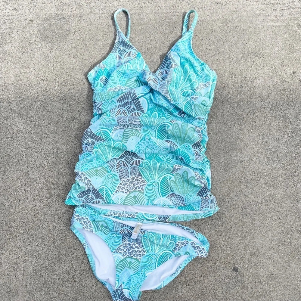 Helen Jon Tankini two piece swim set Sz S-XS